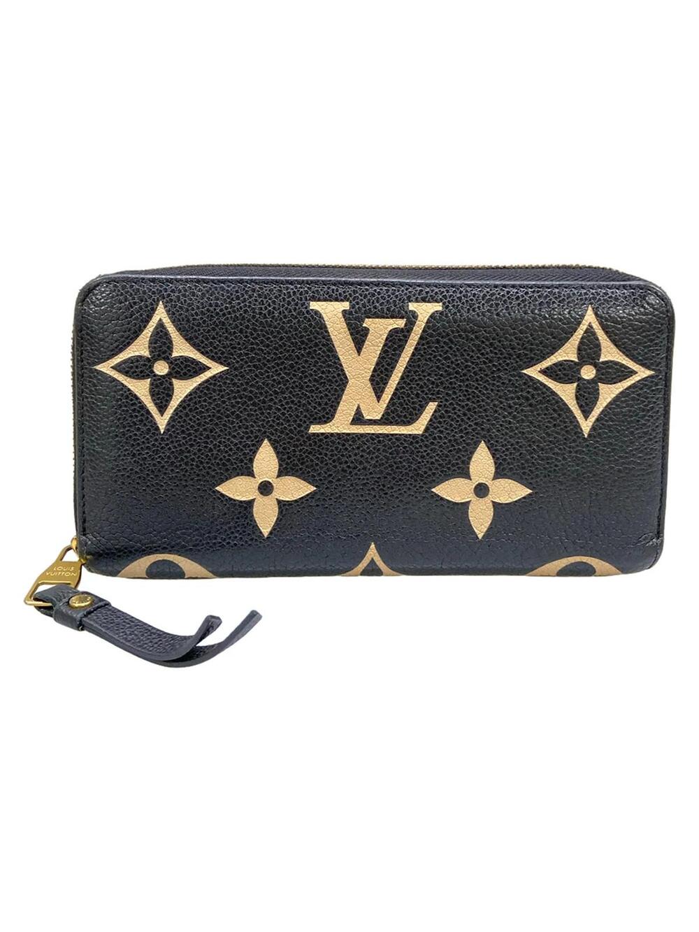 Louis Vuitton Zippy Wallet Black Beige #372620L84B